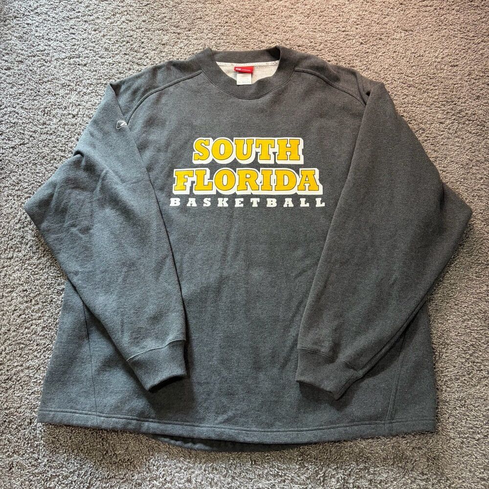 Vintage Reebok USF South Florida Bulls Basketball Sweatshirt Pullover 2XL NCAA